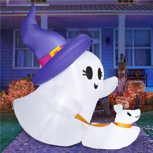 6 FT Halloween Inflatables Outdoor Decoration, Cute White Inflatable